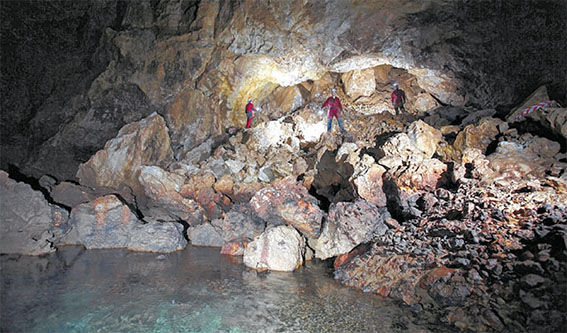 Der Versturz 3 am derzeitigen Ende der Blautopfhöhle